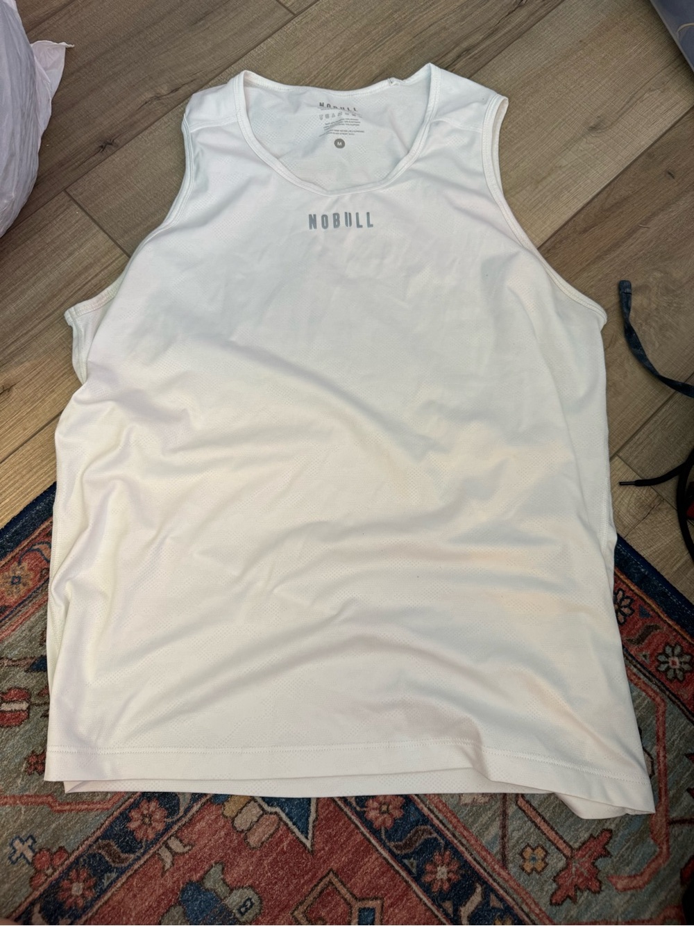 NOBULL White Mesh Athletic Tank